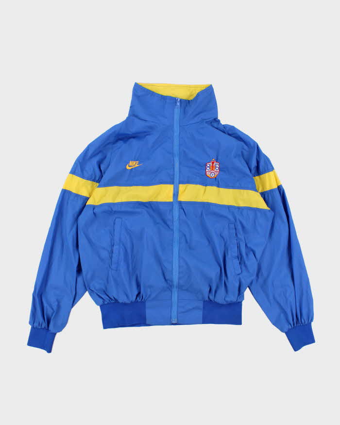 70s/ 80's Vintage Men's Blue Nike Zip-Up Windbreaker - M