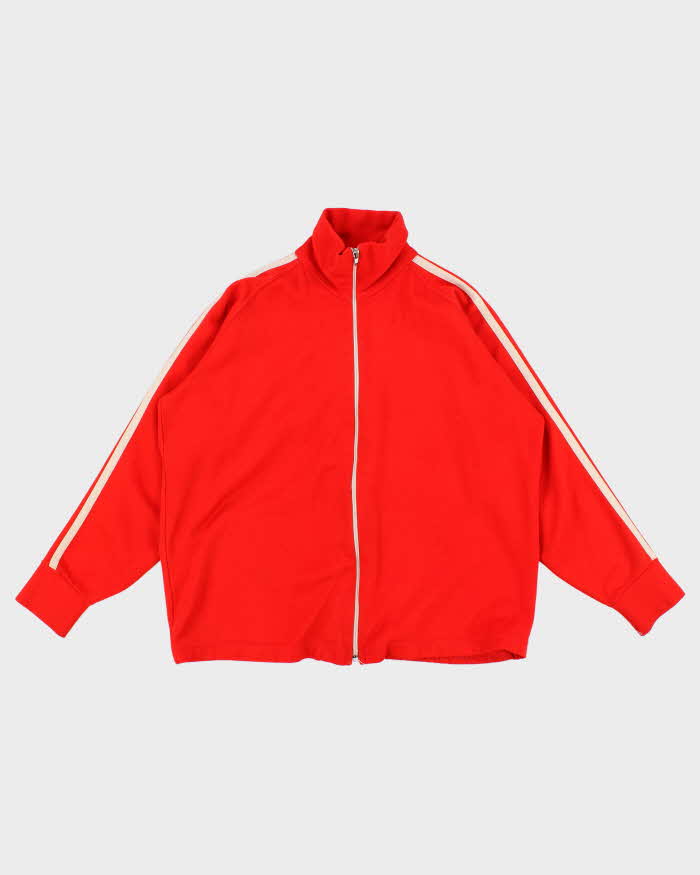 80's Vintage Men's Red Track Jacket - S
