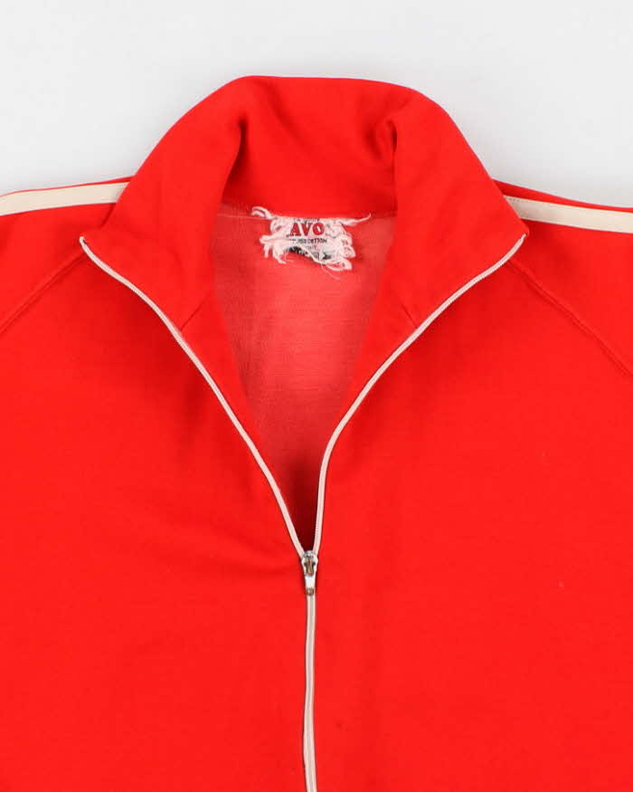 80's Vintage Men's Red Track Jacket - S