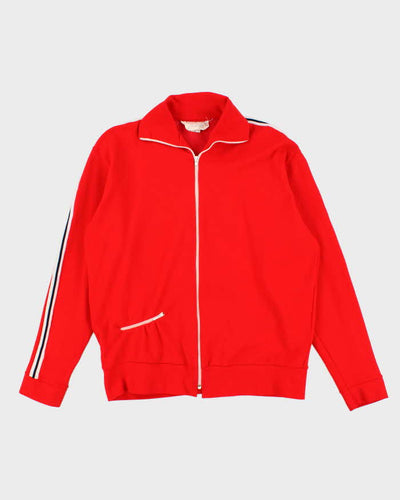 80's Vintage Men's Red Track Jacket - M