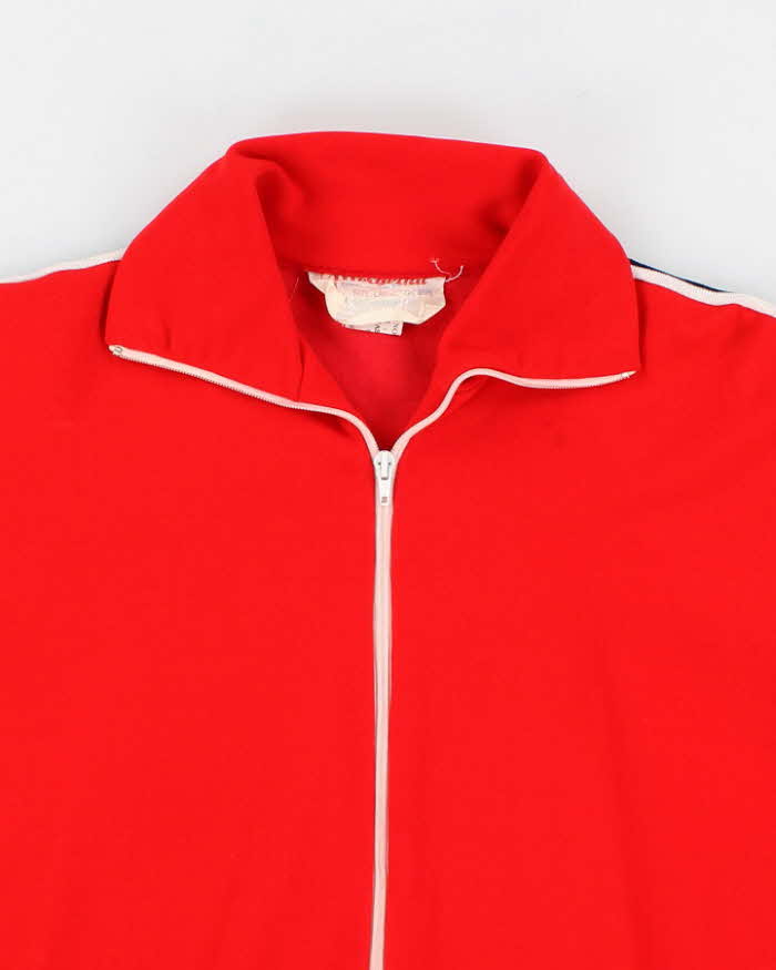 80's Vintage Men's Red Track Jacket - M