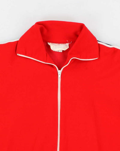 80's Vintage Men's Red Track Jacket - M