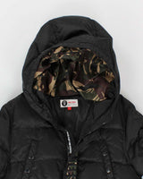 Men's Black Ape Tees Long Utlitlty Puffer Coat - S