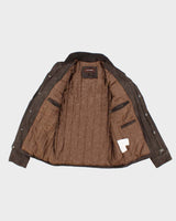 Men's Brown Suede Leather Padded Jacket - M