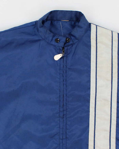 70's Vintage Men's Blue  Shell Racing Jacket - M