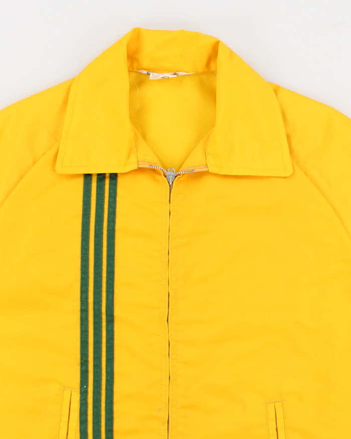 70's Vintage Men's Yellow Striped Shell Racing Jacket - XL