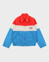 70's Vintage Men's Red And Blue Jeep Shell Racing Jacket - M