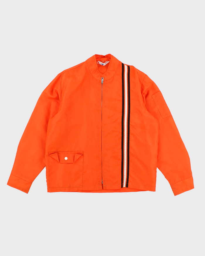 70's Vintage Men's Orange Avon Shell Racing Jacket - L