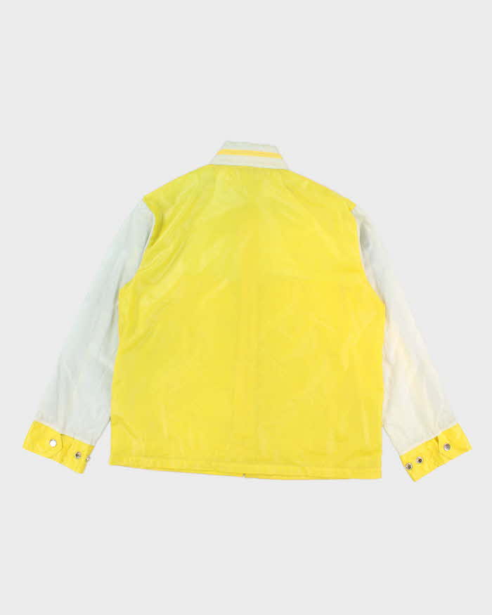 70's Vintage Men's Yellow Retro Hooded Windbreaker - L