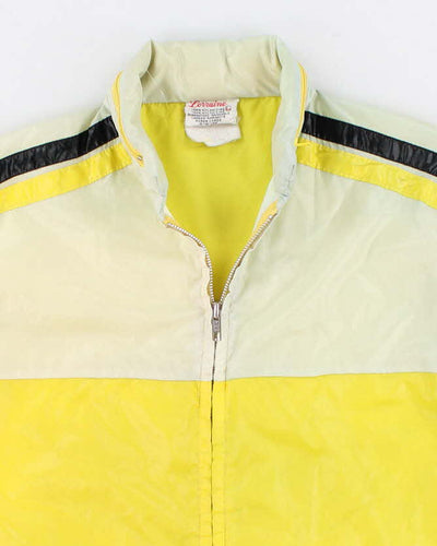 70's Vintage Men's Yellow Retro Hooded Windbreaker - L