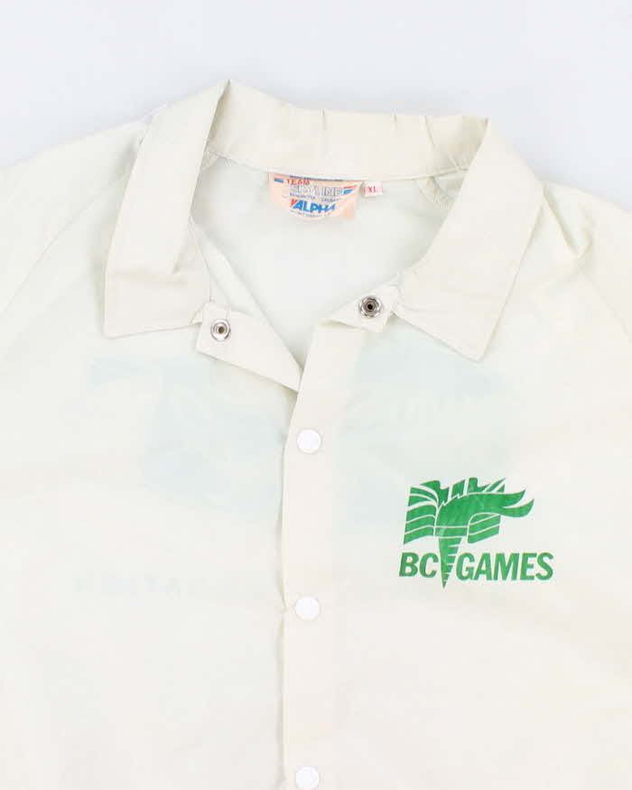 70s Vintage Men's Cream BC Games Shell Jacket - XL