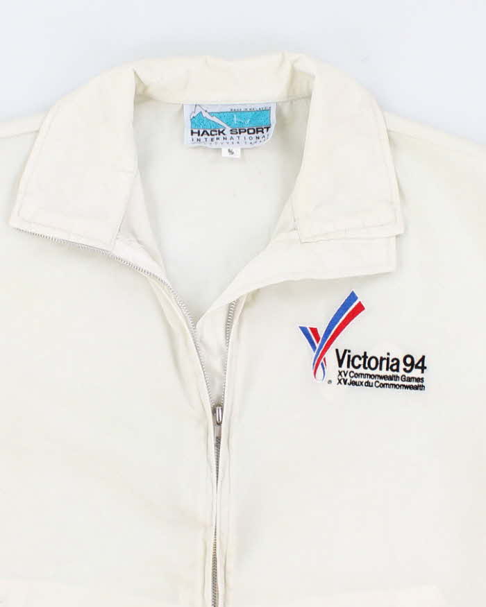 70s Vintage Men's Cream Common Wealth Games Shell Jacket - M