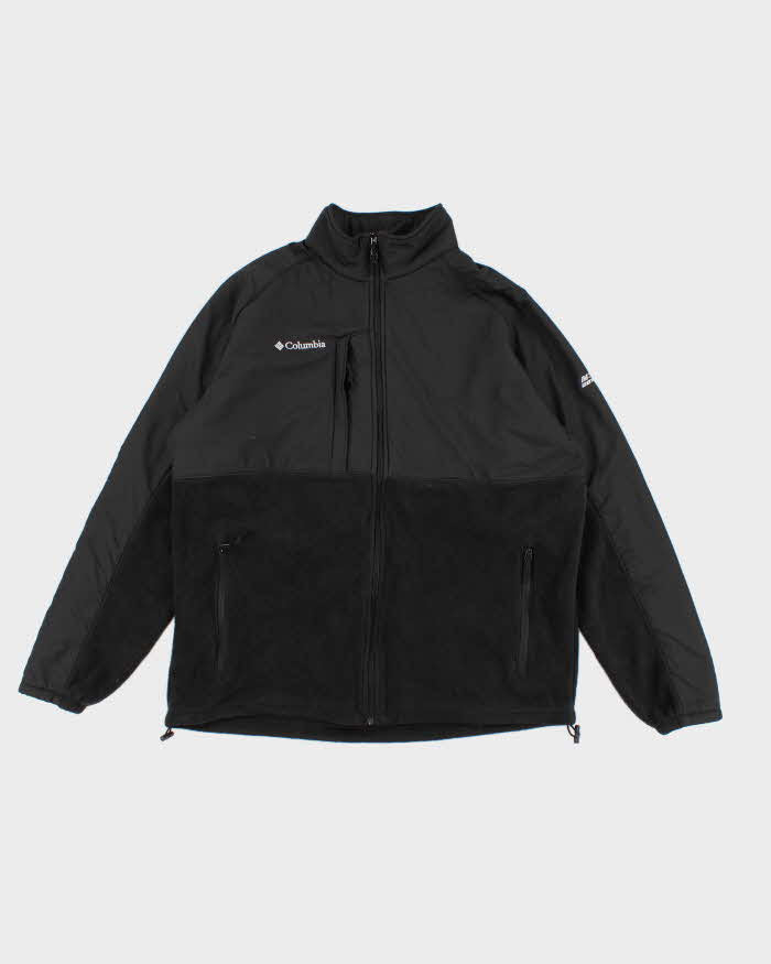 Mens Black Columbia Zip Up Windbreaker Fleece Jacket - XL