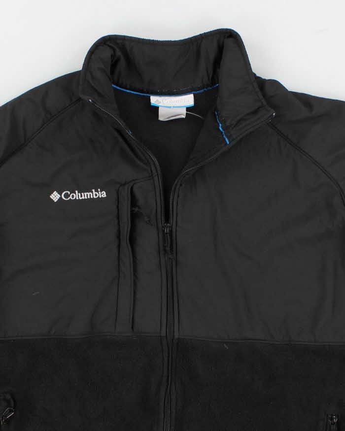 Mens Black Columbia Zip Up Windbreaker Fleece Jacket - XL