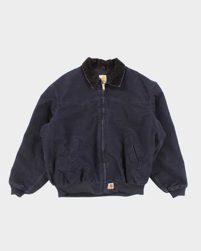 Mens Navy Carhartt Zip Up Padded Jacket - XXL