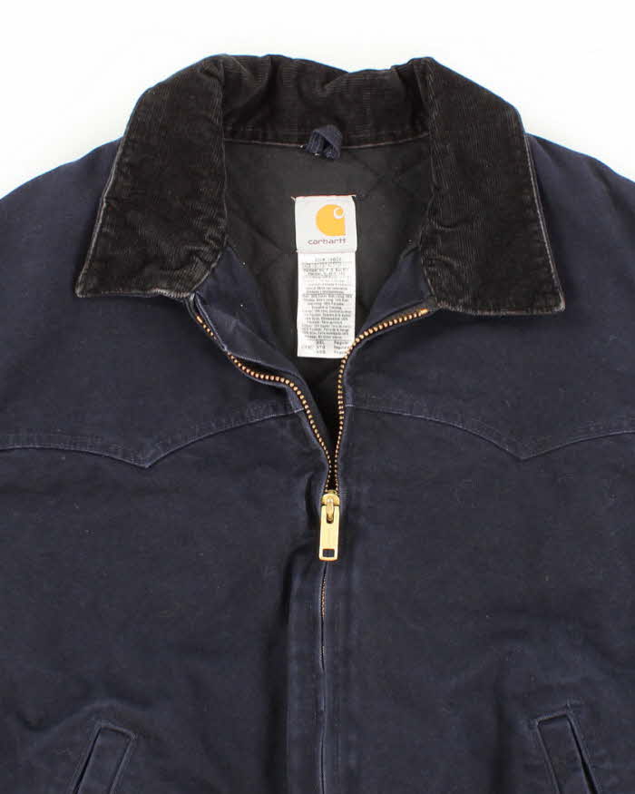 Mens Navy Carhartt Zip Up Padded Jacket - XXL