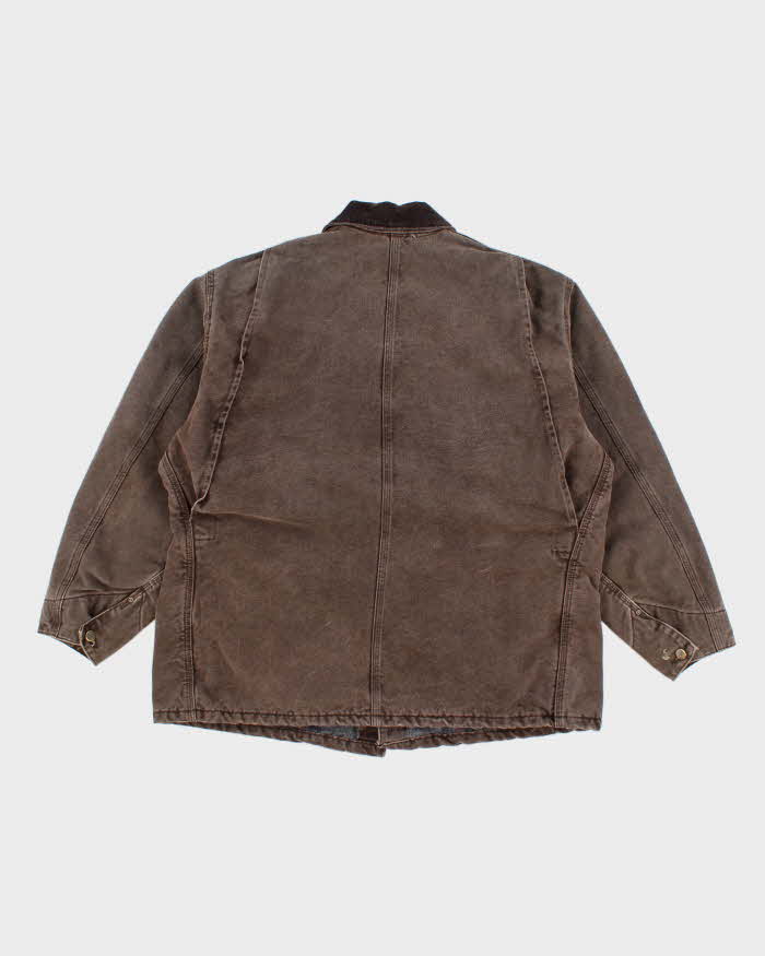 Vintage Men's Brown Carhartt Fleece Lined Utility Jacket - XL