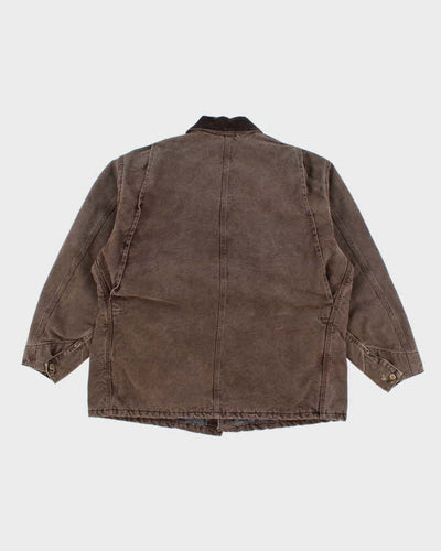 Vintage Men's Brown Carhartt Fleece Lined Utility Jacket - XL