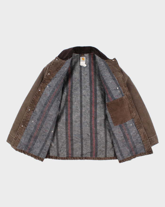 Vintage Men's Brown Carhartt Fleece Lined Utility Jacket - XL