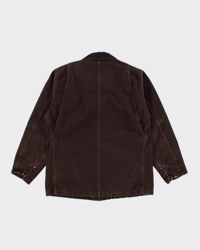 Vintage Men's Brown Carhartt Fleece Lined Utility Jacket - L
