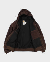 Mens Brown Carhartt Zip Up Hooded Work Jacket - XXL