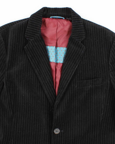 Guess Pinstripe Black Velvet Blazer - M