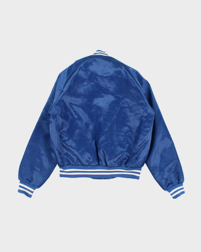 Vintage 80s Nasco Blue Sateen Bomber Jacket - M