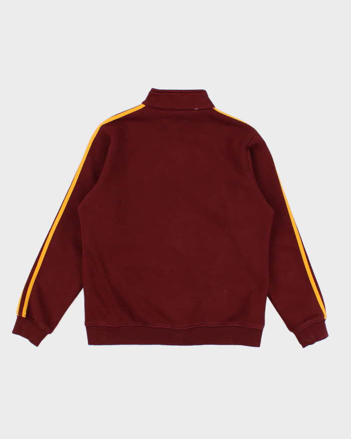 Men's Burgundy Adidas Zip Up Track Jacket - S