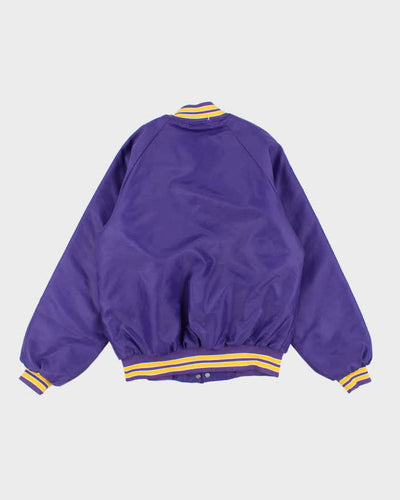 90s Vintage Men's Purple Washington 1991 Varsity Jacket - M