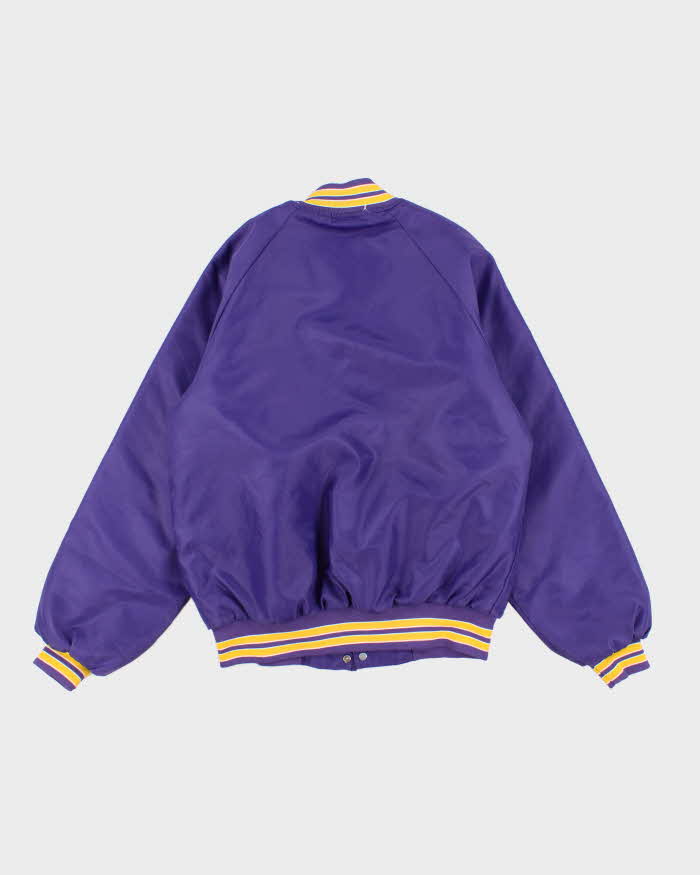 90s Vintage Men's Purple Washington 1991 Varsity Jacket - M