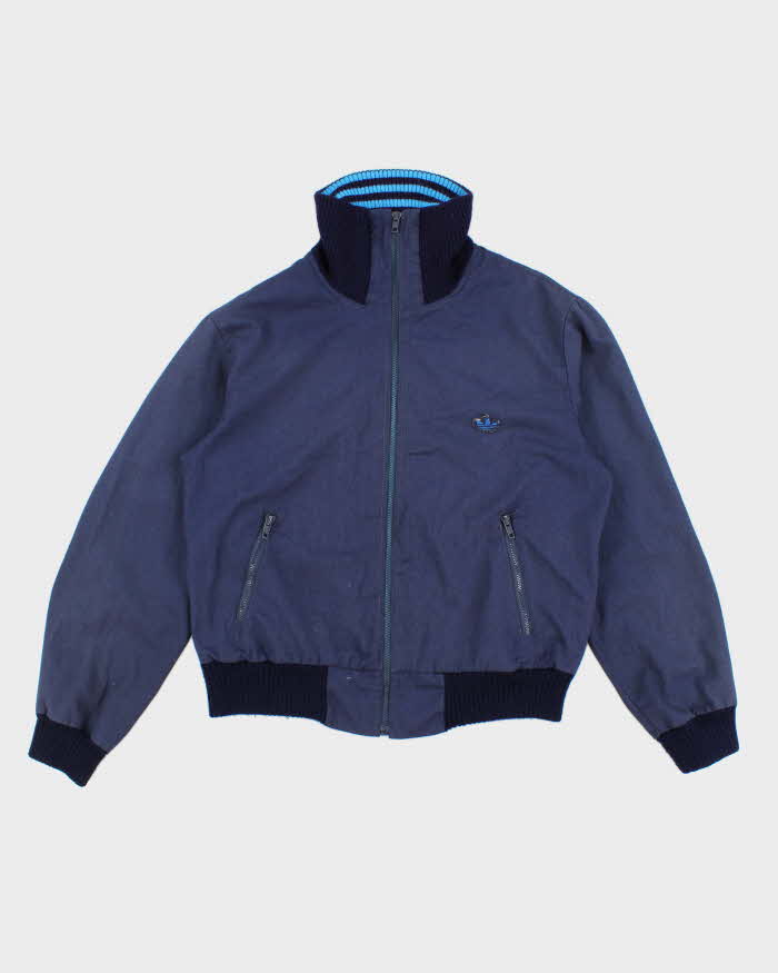70s Vintage Men's Blue Adidas Zip Up Track Jacket - L
