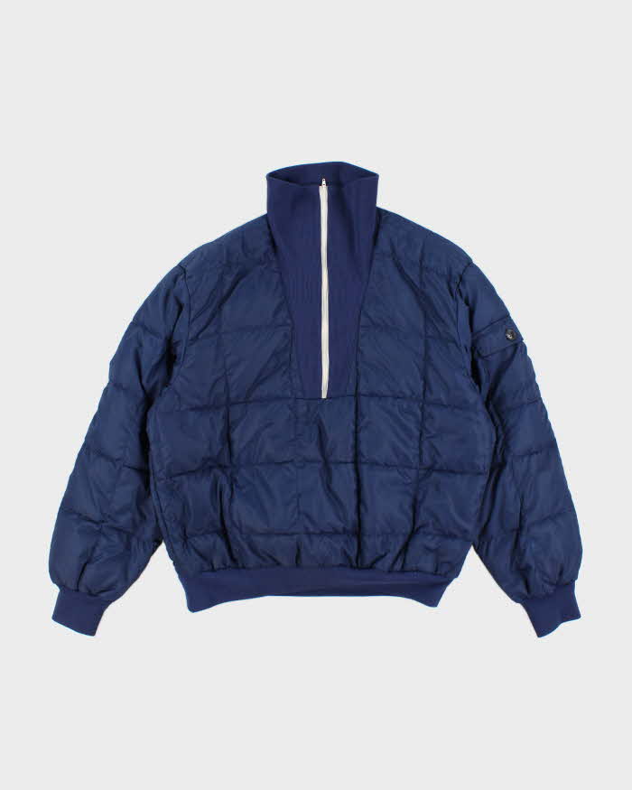 Vintage Men's Blue Eddie Bauer Quarter Zip Jacket -M