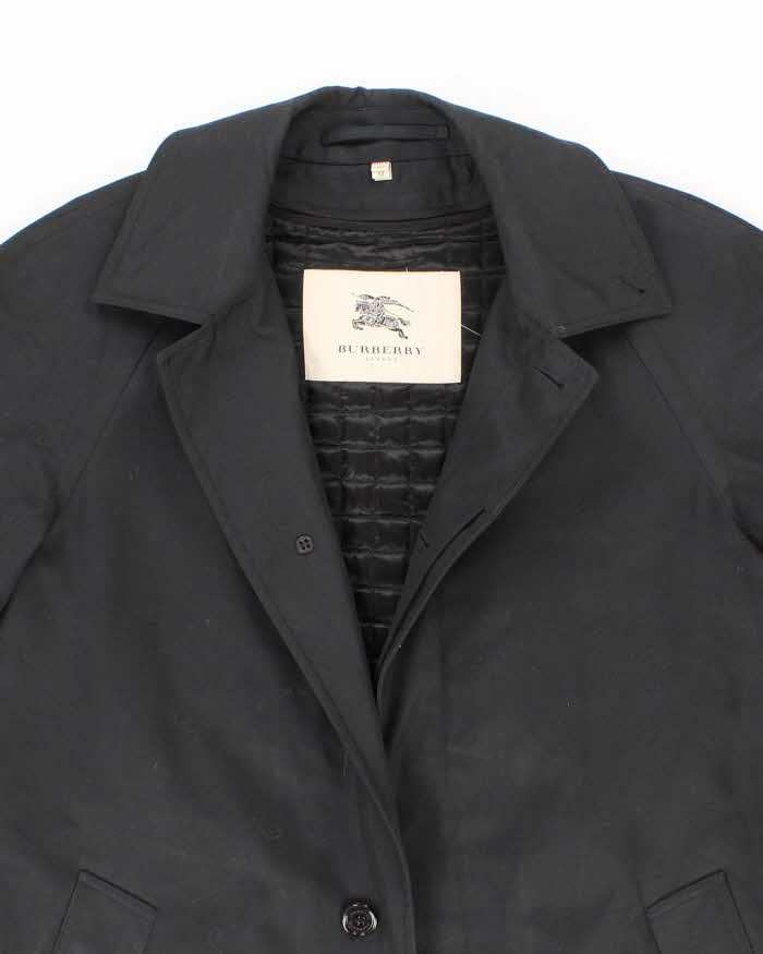 00s Vintage Mens Black Burberry Black Over coat - L
