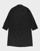 Mens Black  Classic Burberry Long Overcoat - M