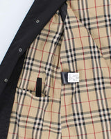 Mens Black  Classic Burberry Long Overcoat - M