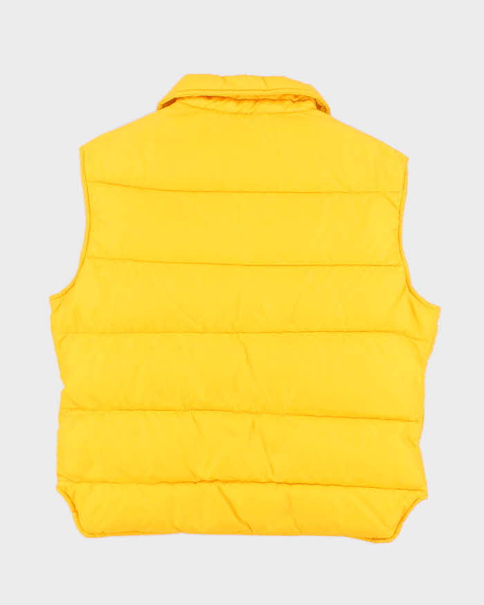 80s Vintage Men's Yellow Padded Gilet - S