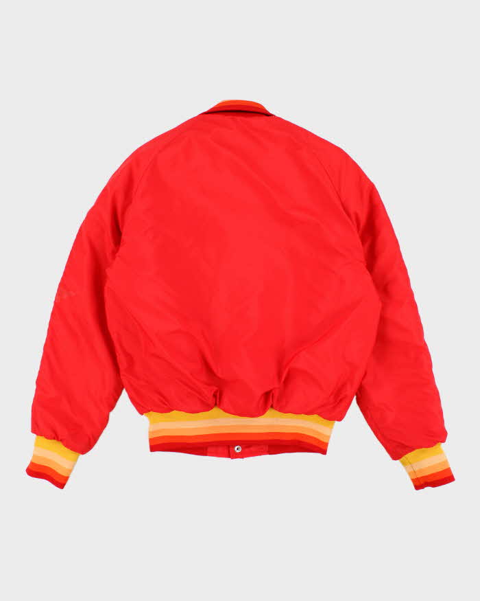 80s Vintage Mens Red Padded Coach Jacket - M