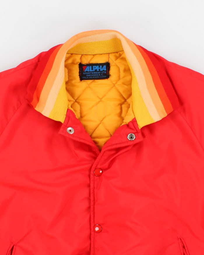 80s Vintage Mens Red Padded Coach Jacket - M