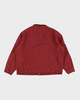Mens Burgundy Levi's Fleece Linned Trucker Jacket - XXL