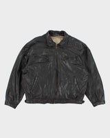 Vintage 80s/90s Aliza's Outerwear Quilt Lined Leather Jacket - XL