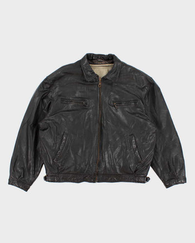 Vintage 80s/90s Aliza's Outerwear Quilt Lined Leather Jacket - XL