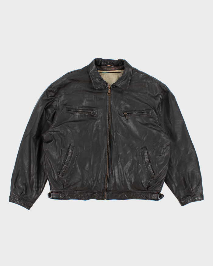 Vintage 80s/90s Aliza's Outerwear Quilt Lined Leather Jacket - XL