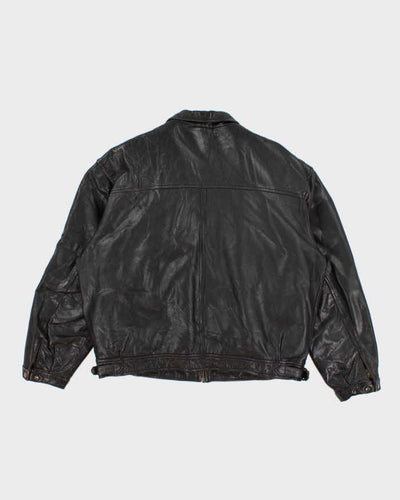 Vintage 80s/90s Aliza's Outerwear Quilt Lined Leather Jacket - XL