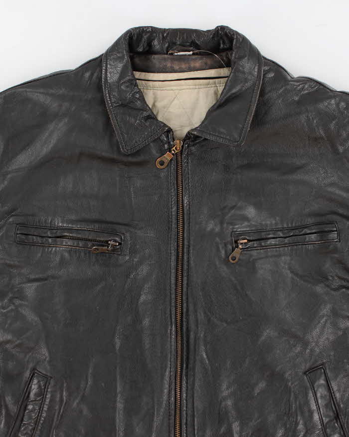 Vintage 80s/90s Aliza's Outerwear Quilt Lined Leather Jacket - XL
