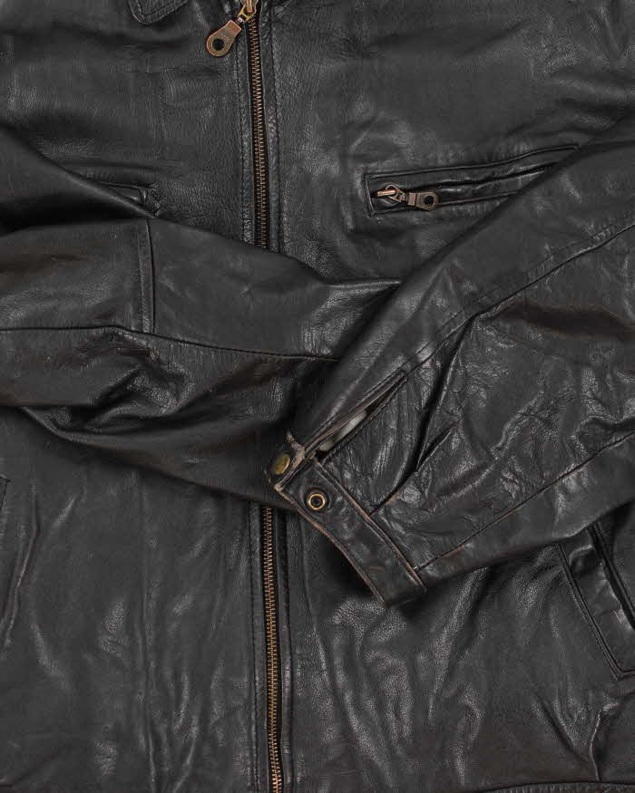 Vintage 80s/90s Aliza's Outerwear Quilt Lined Leather Jacket - XL