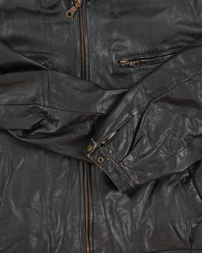 Vintage 80s/90s Aliza's Outerwear Quilt Lined Leather Jacket - XL