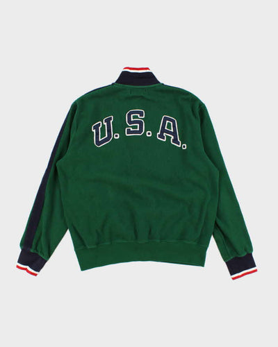Mens Green Polo by Ralph Lauren Quarter Zip Sweatshirt - L