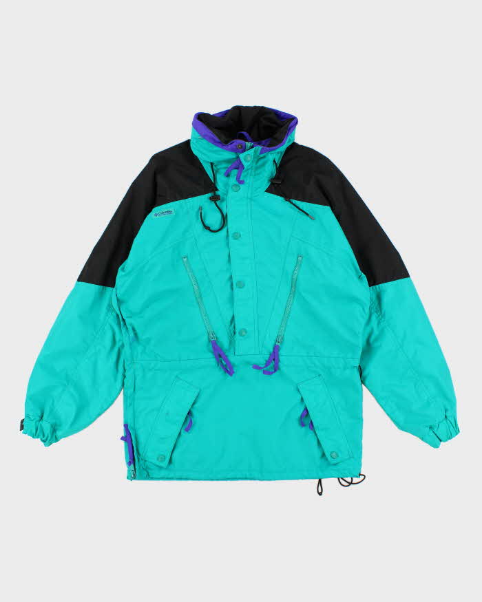 90s Vintage Men's Turquoise Retro Columbia Ski Jacket - S