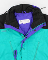 90s Vintage Men's Turquoise Retro Columbia Ski Jacket - S