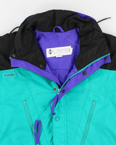 90s Vintage Men's Turquoise Retro Columbia Ski Jacket - S